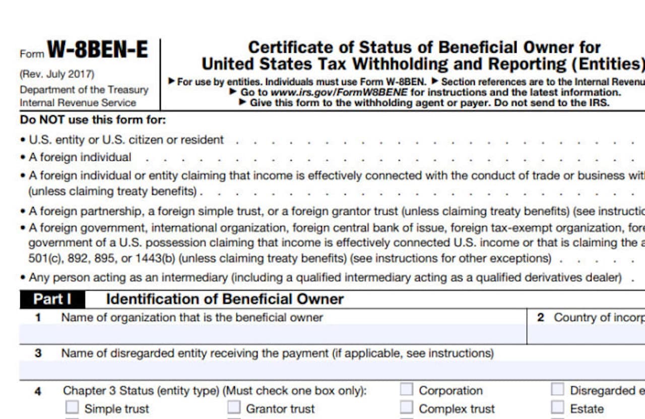 W-8BEN-E form