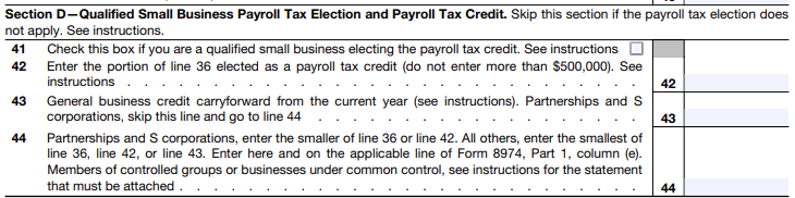 Fill Out Section D - Eligible Small Business