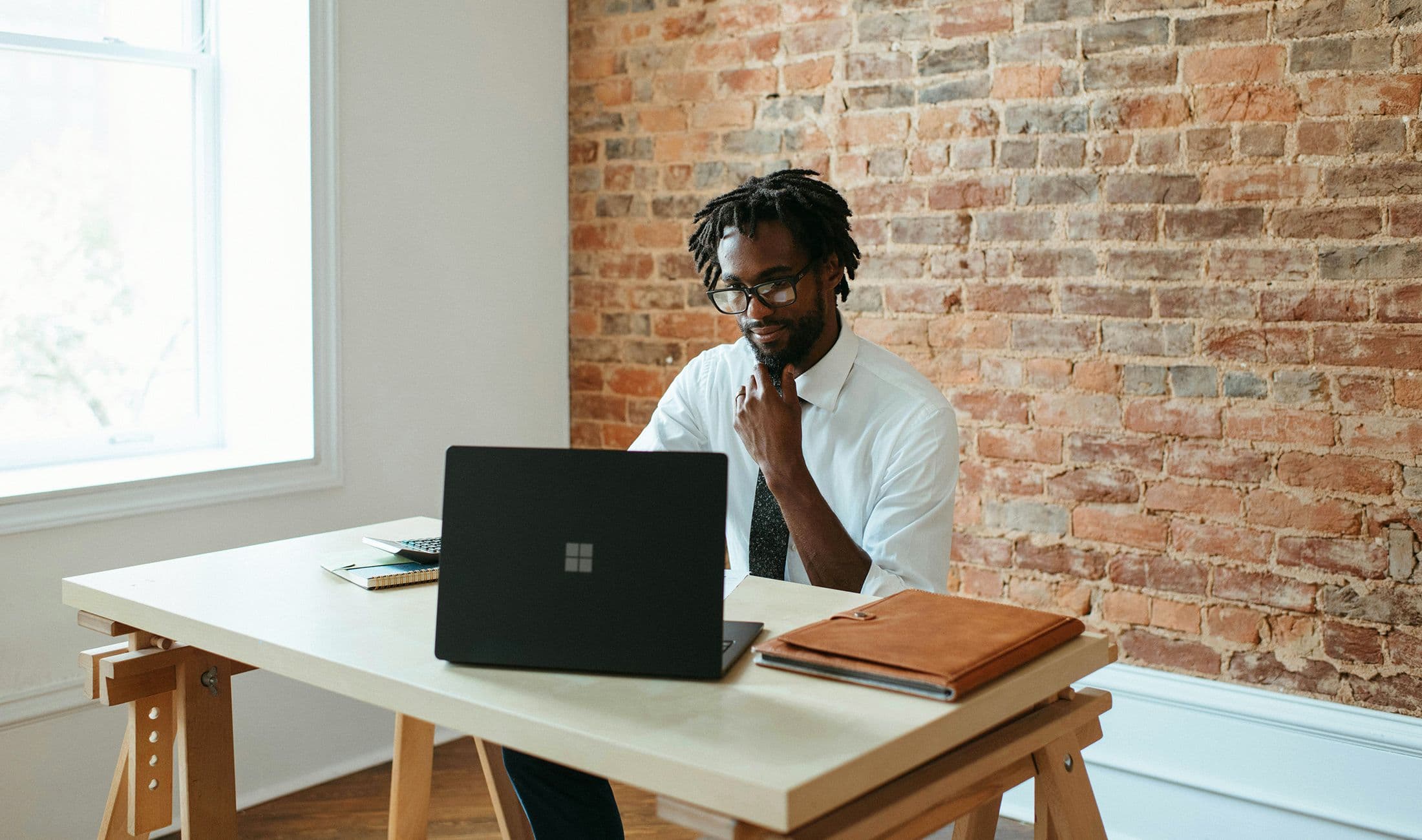 Business person managing finances