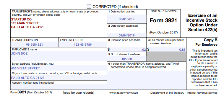 Form 3921