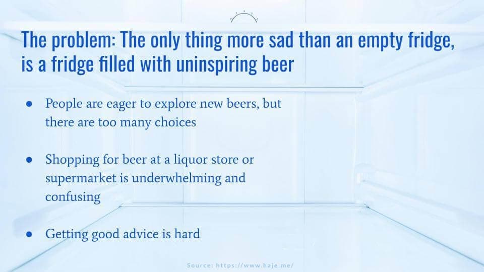 B2C Pitch Deck Problem Slide